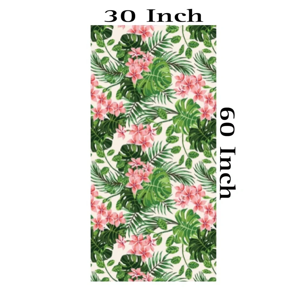Pink Floral And Palm Leaves Sand Free Beach Towel